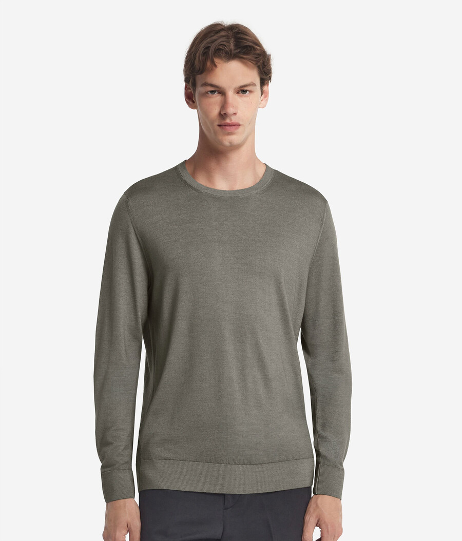 rundhals-pullover aus ultrafeinem kaschmir