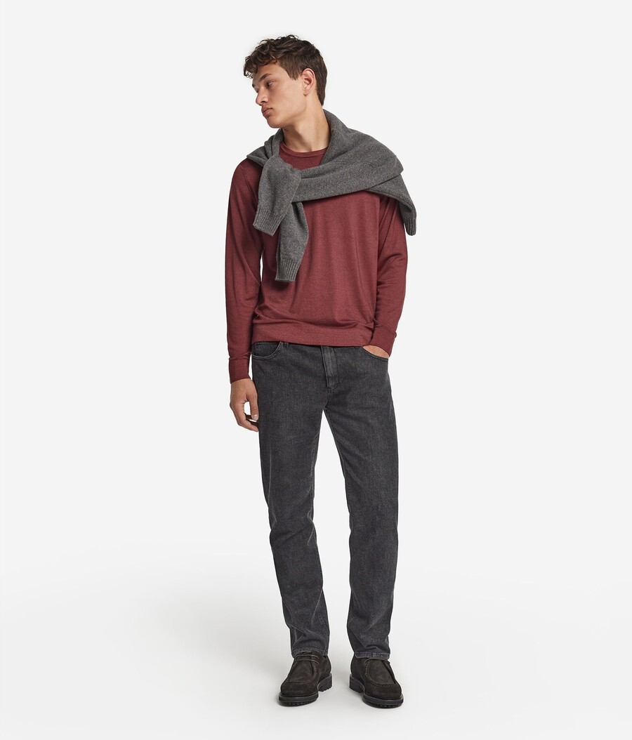 rundhals-pullover aus ultrafeinem kaschmir