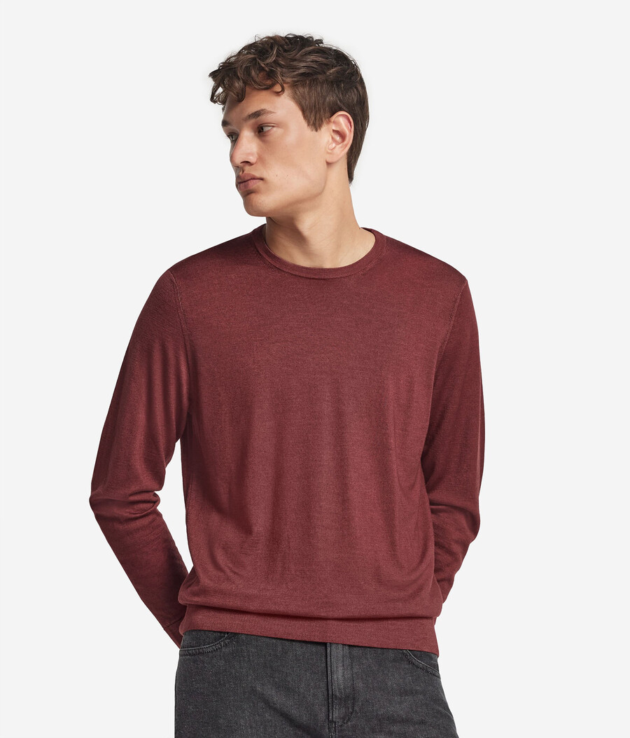 rundhals-pullover aus ultrafeinem kaschmir