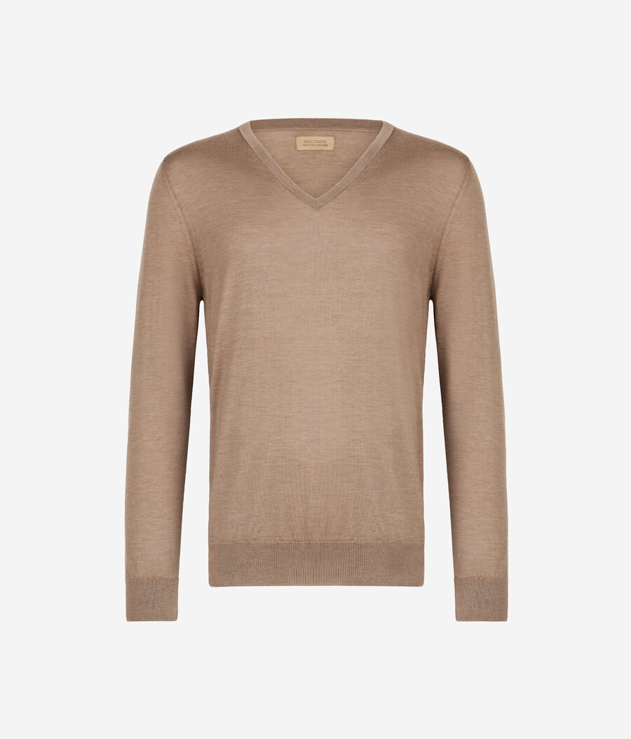 ultrafeiner kaschmirpullover mit v-ausschnitt