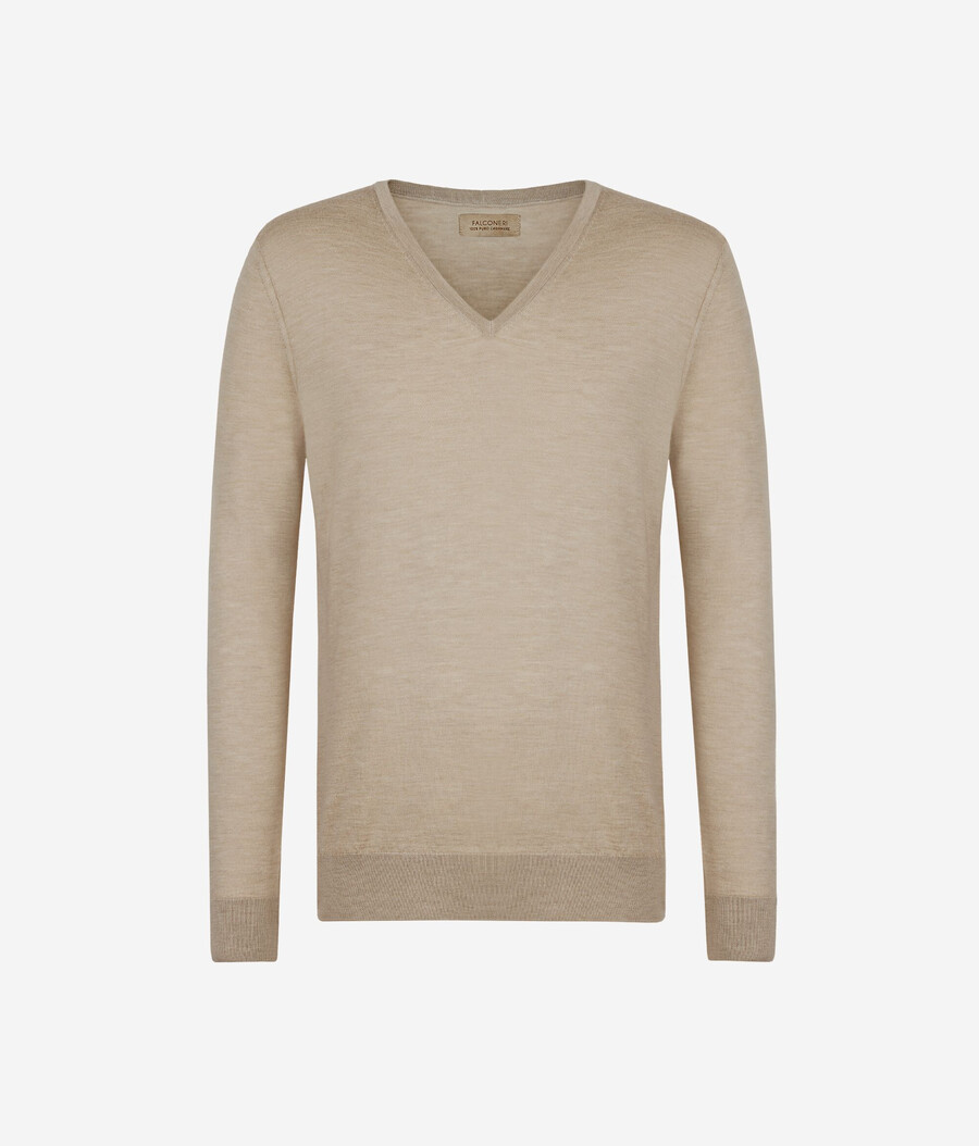 ultrafeiner kaschmirpullover mit v-ausschnitt