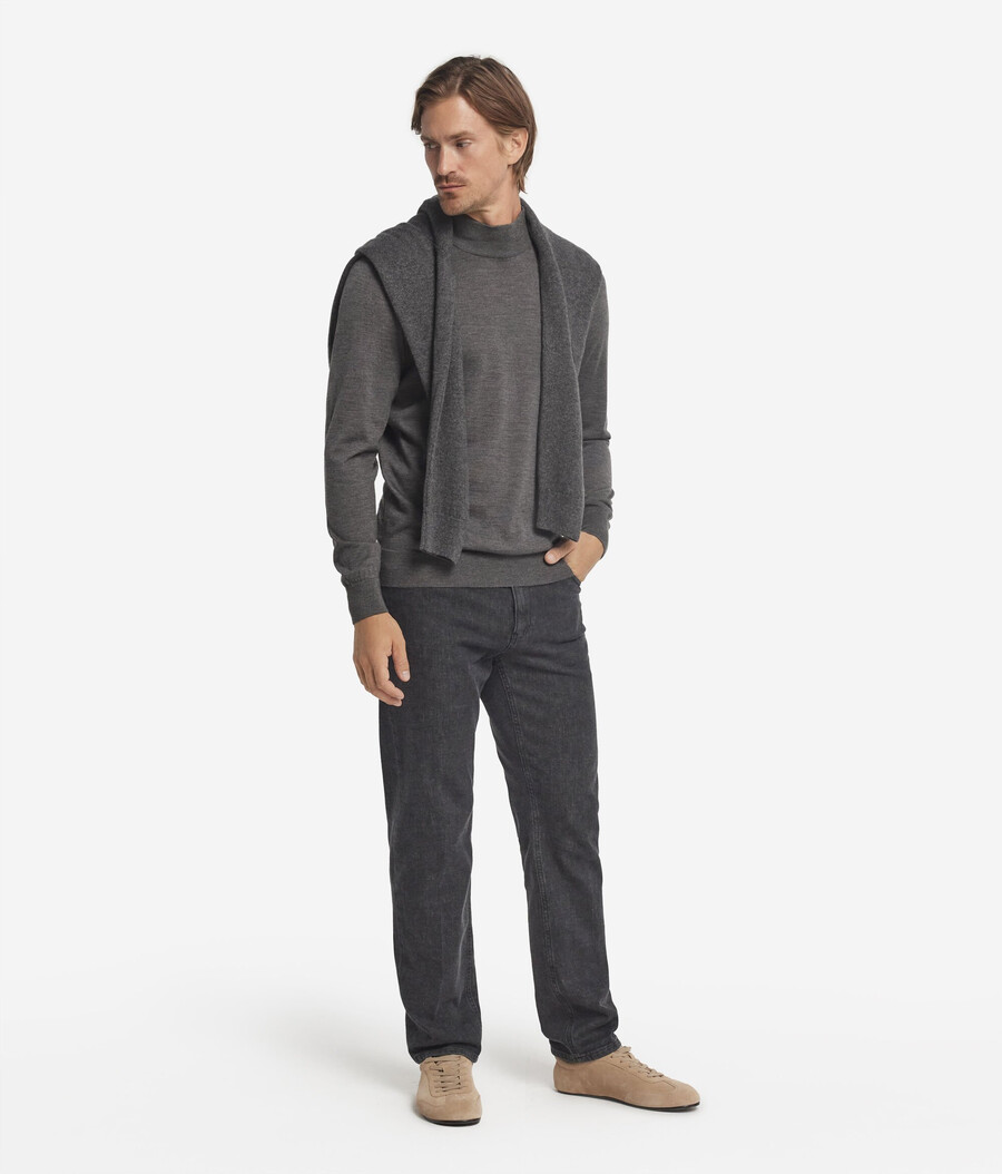 langärmeliger kaschmir-rollkragenpullover