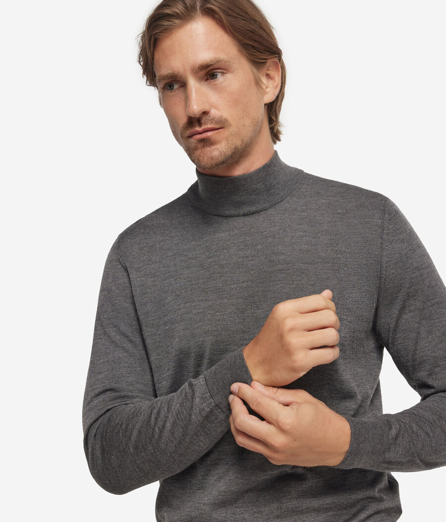 langärmeliger kaschmir-rollkragenpullover
