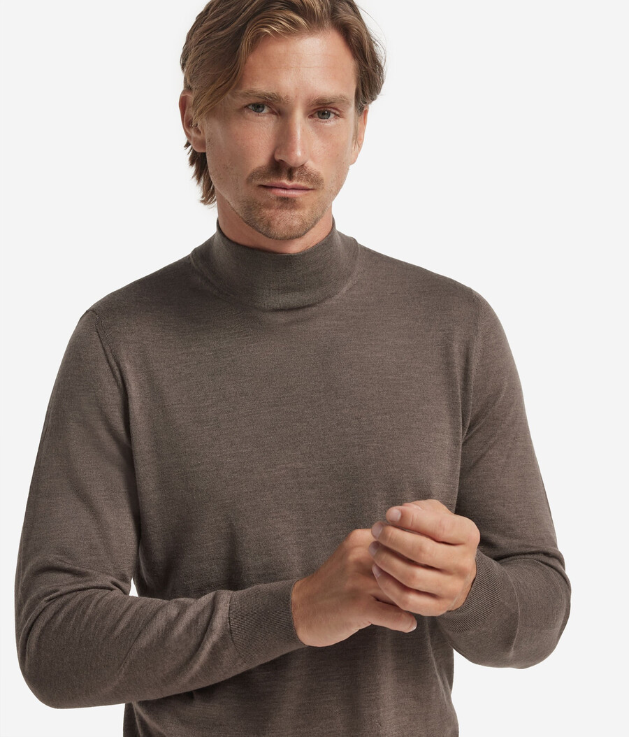 langärmeliger kaschmir-rollkragenpullover