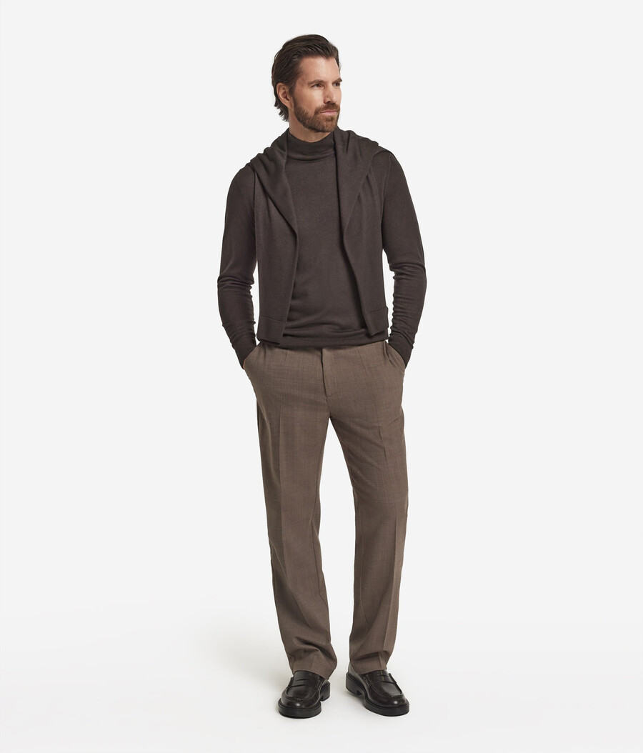 langärmeliger kaschmir-rollkragenpullover