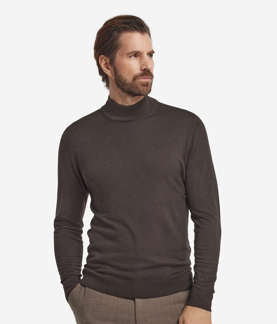 langärmeliger kaschmir-rollkragenpullover