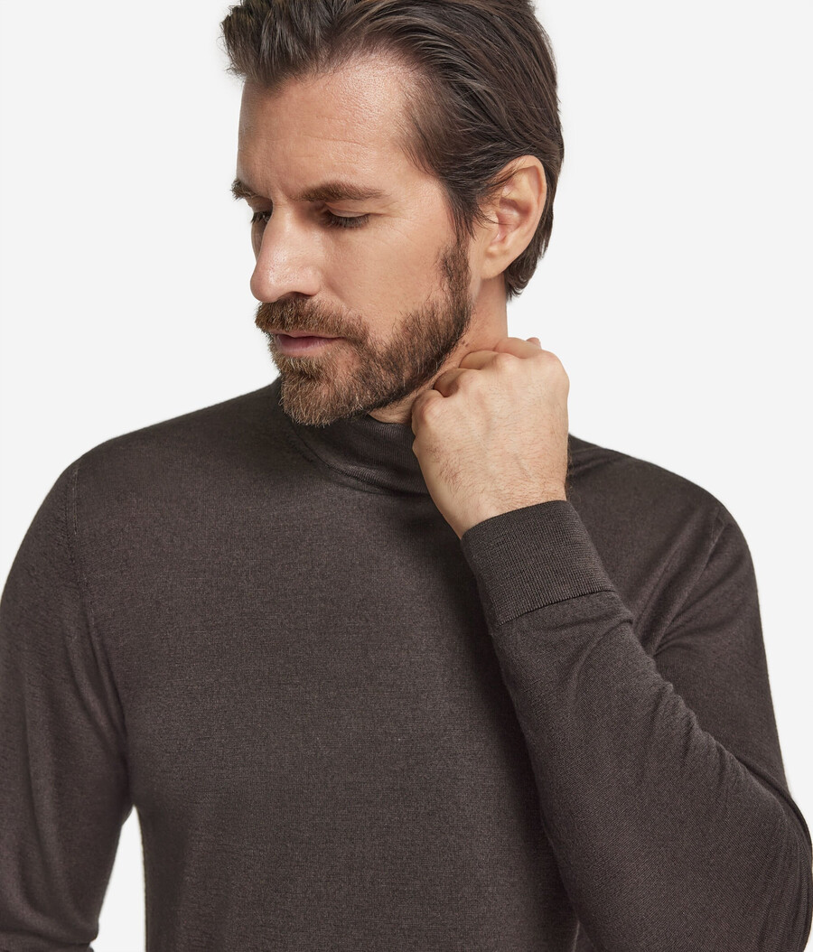 langärmeliger kaschmir-rollkragenpullover