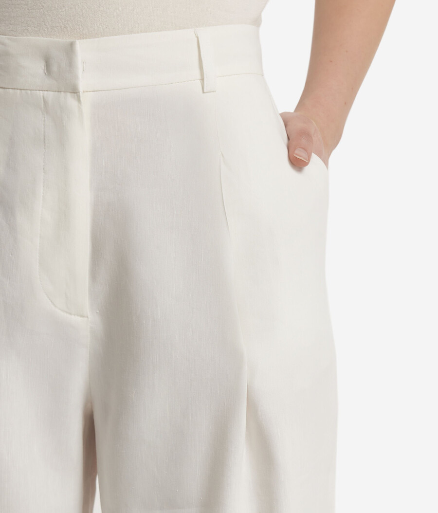 weite hosen aus leinen-viskose