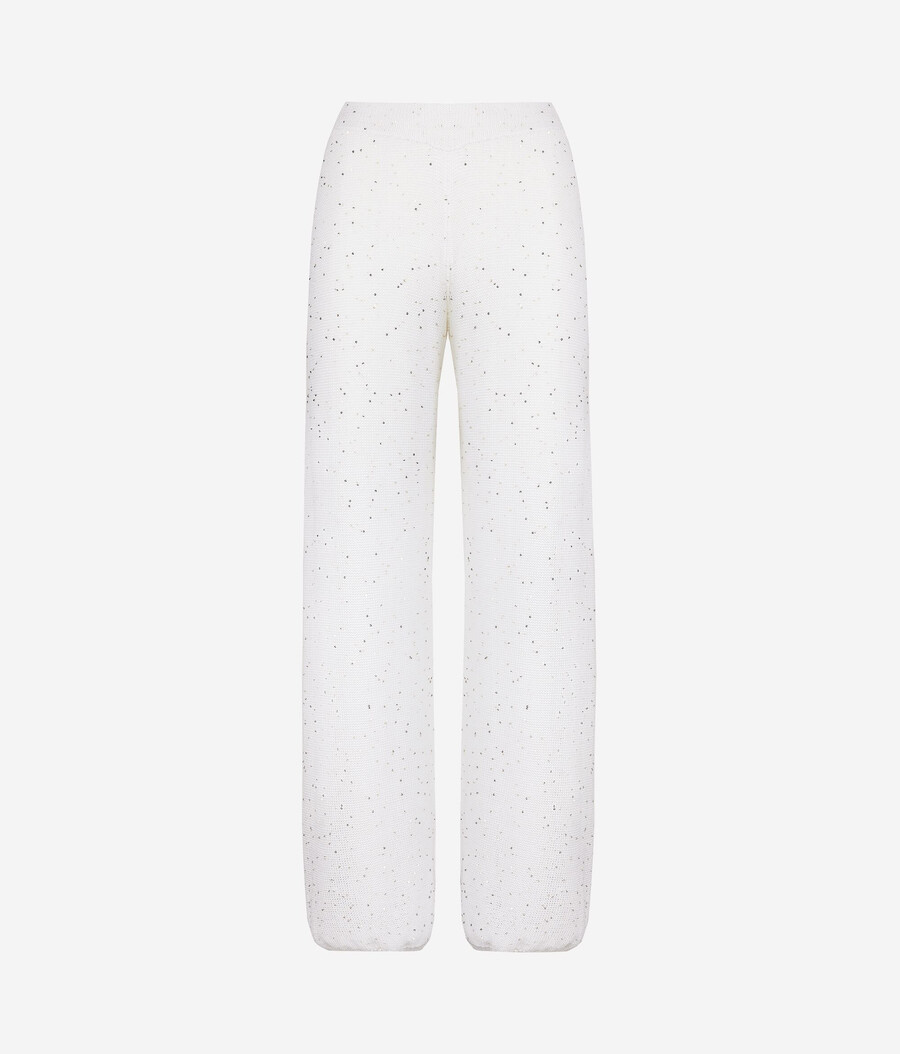 palazzo-hose mit mikro-pailletten