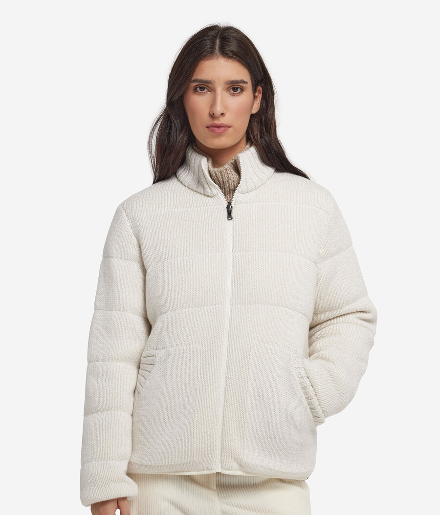 wende-daunenjacke aus kaschmir-trikot-lamé