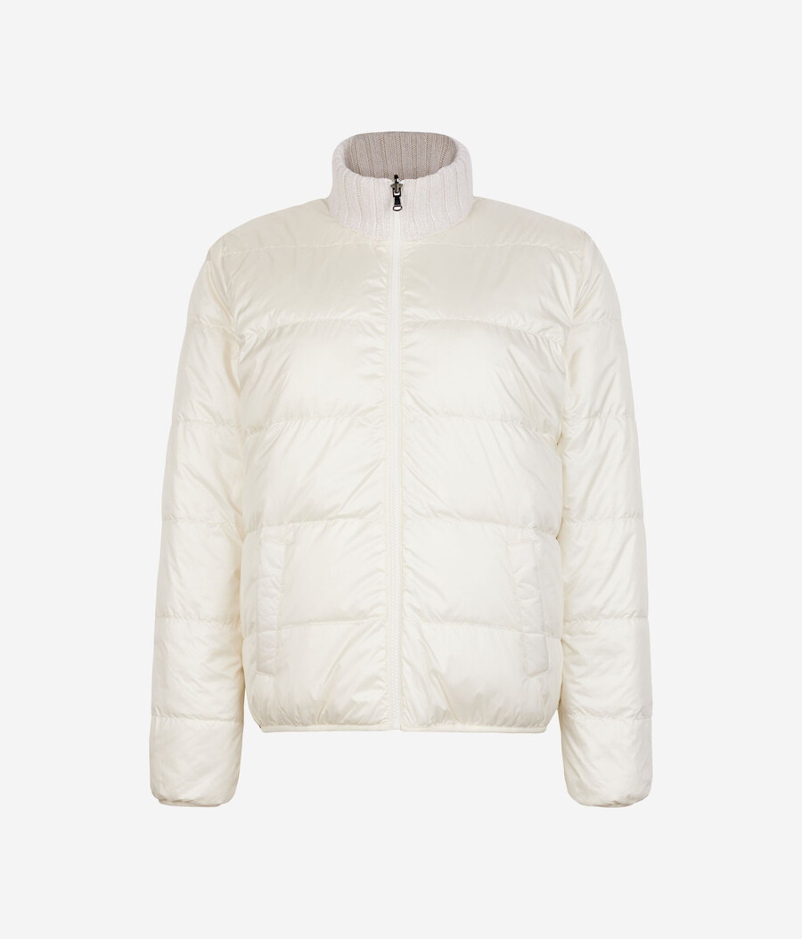 wende-daunenjacke aus kaschmir-trikot-lamé
