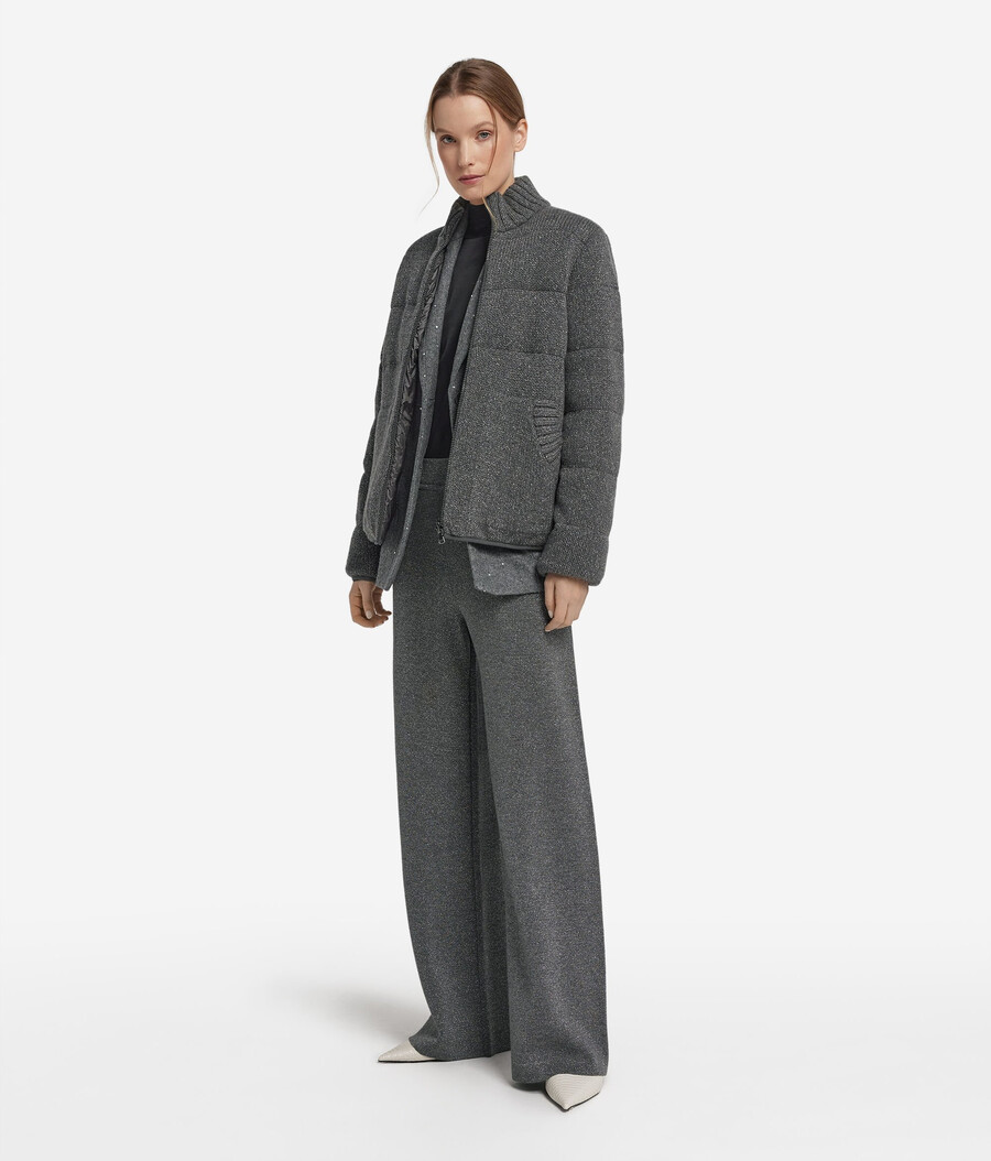 wende-daunenjacke aus kaschmir-trikot-lamé