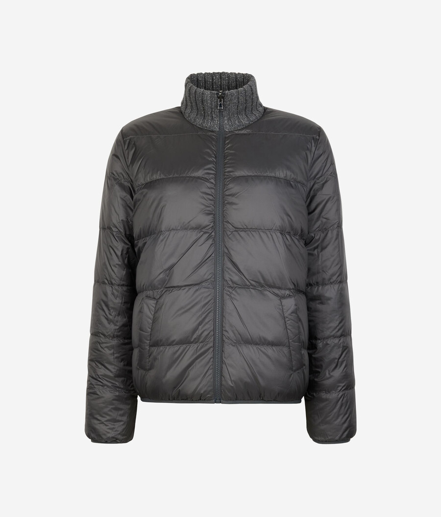 wende-daunenjacke aus kaschmir-trikot-lamé