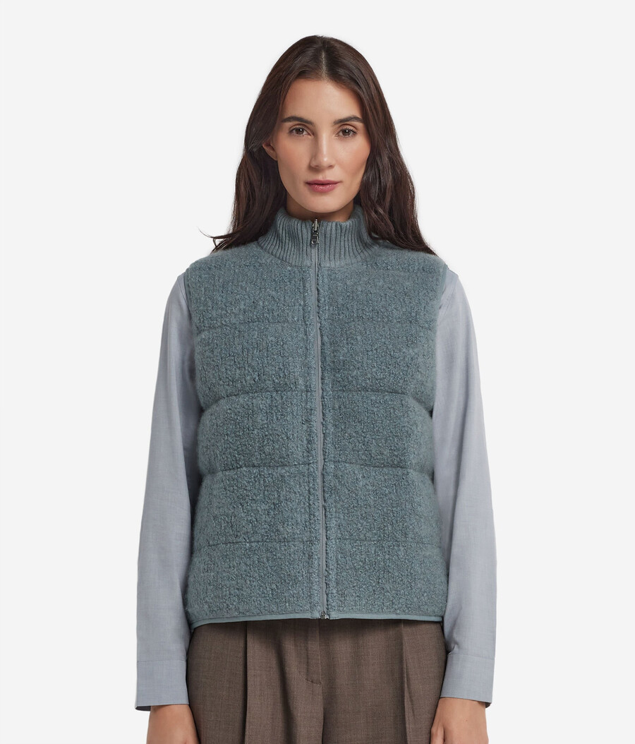 wendeweste aus bouclé und nylon