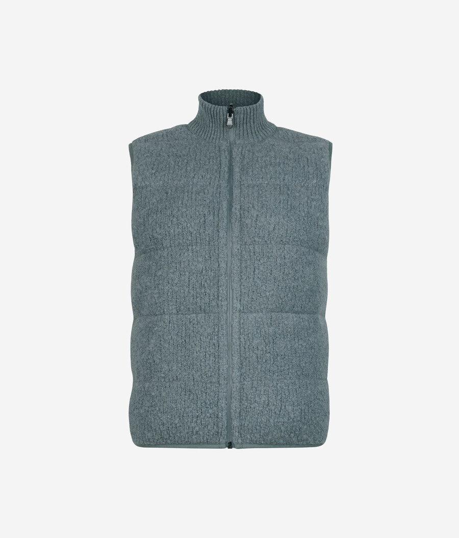 wendeweste aus bouclé und nylon