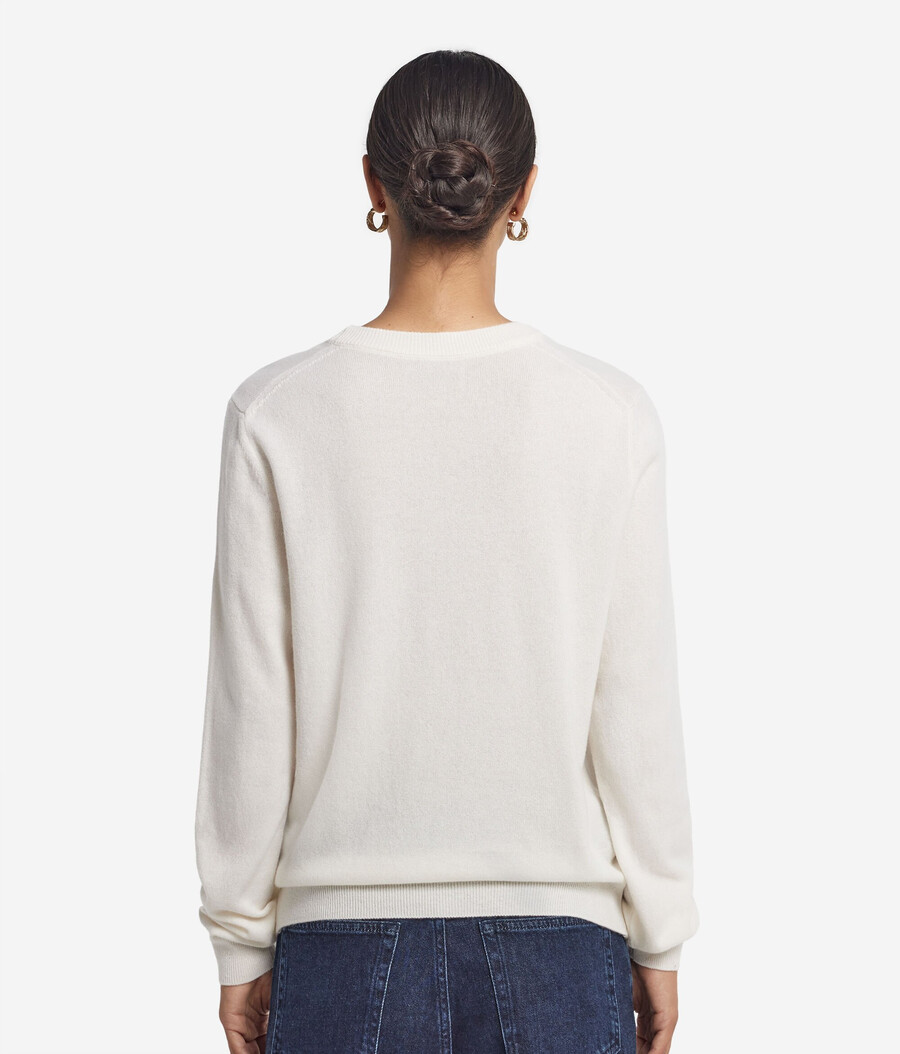 langärmeliger ultraweicher kaschmirpullover mit rundhalsausschnitt
