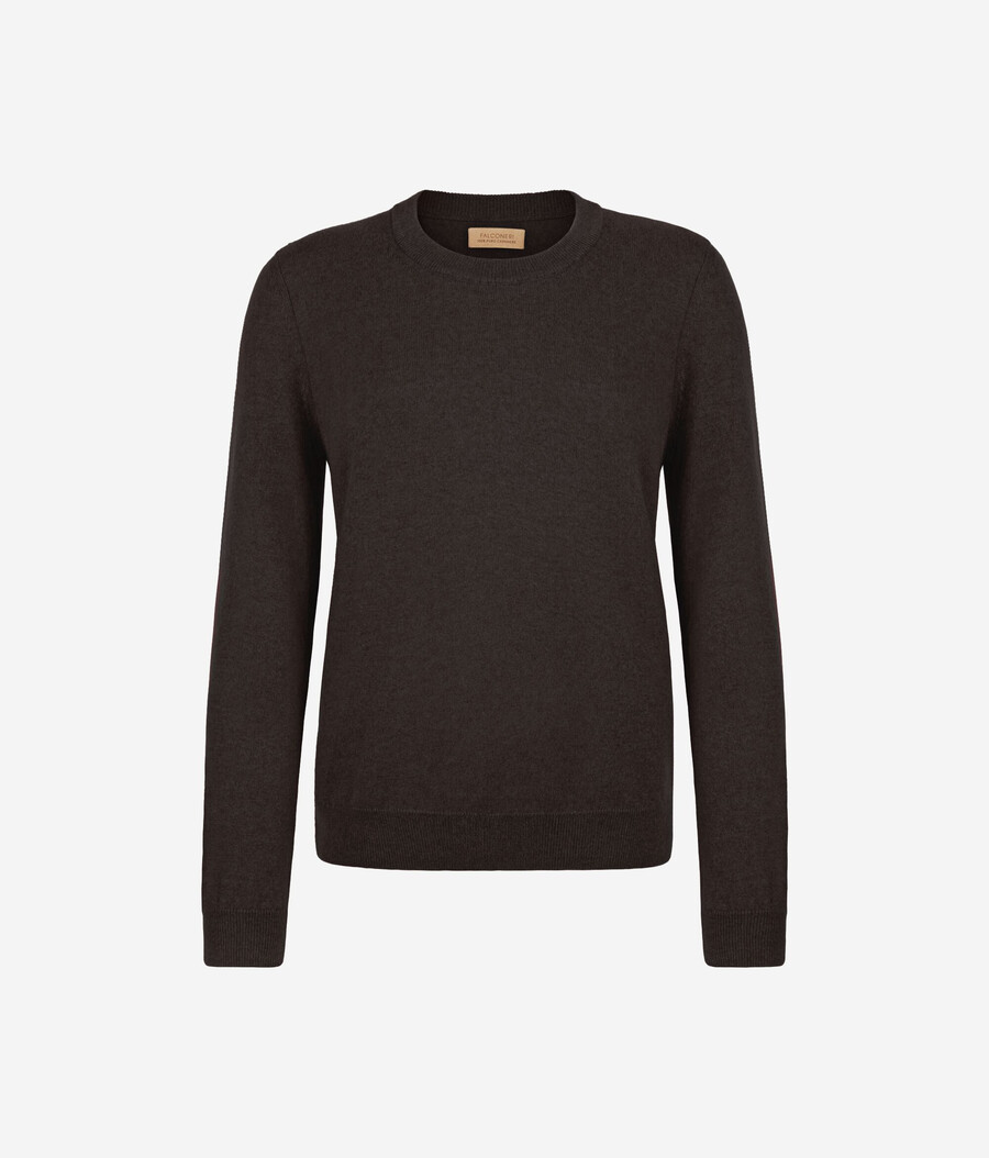 langärmeliger ultraweicher kaschmirpullover mit rundhalsausschnitt