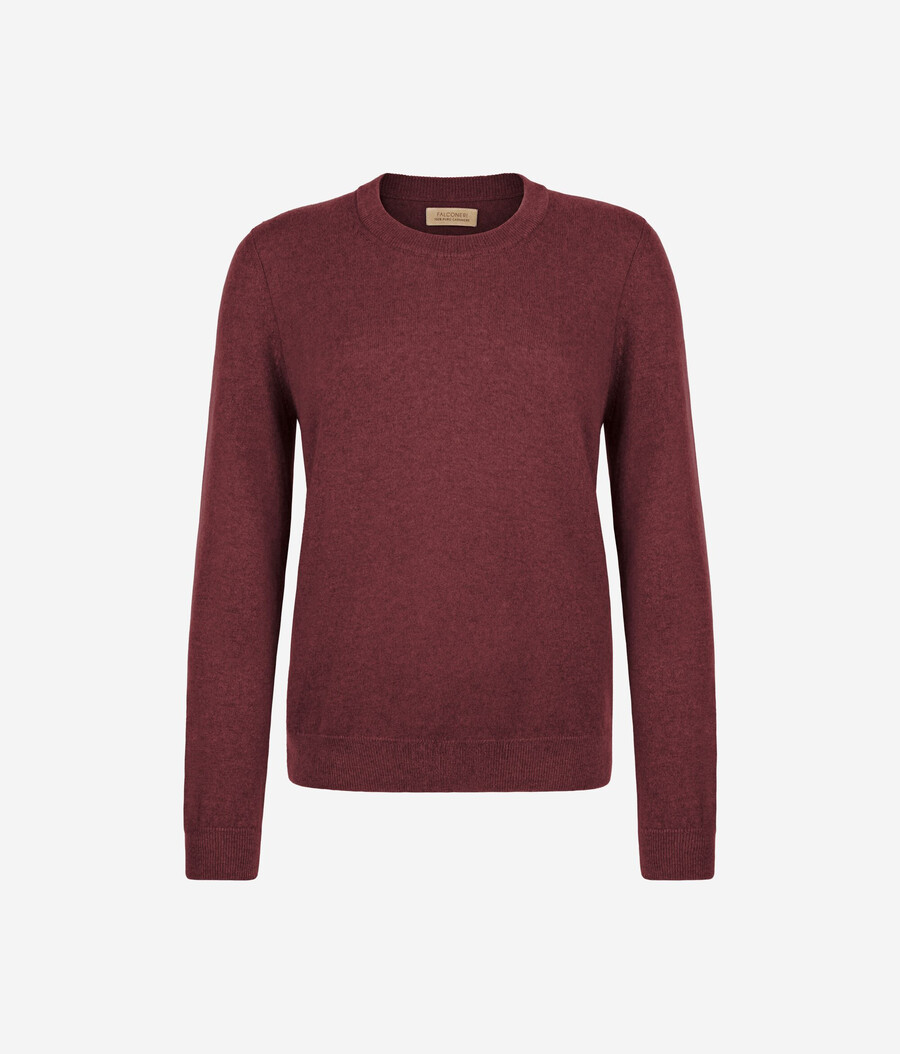 langärmeliger ultraweicher kaschmirpullover mit rundhalsausschnitt