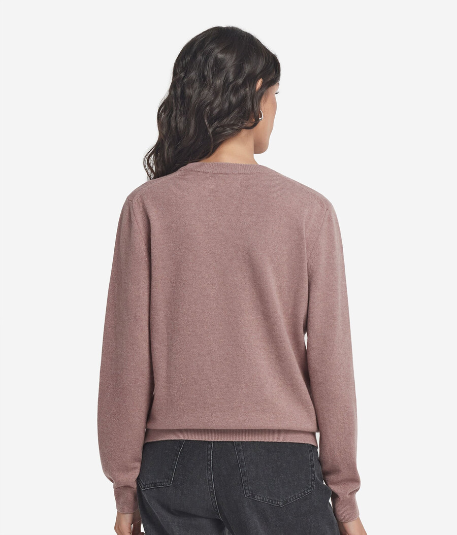 langärmeliger ultraweicher kaschmirpullover mit rundhalsausschnitt