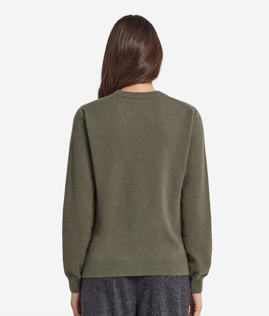 langärmeliger ultraweicher kaschmirpullover mit rundhalsausschnitt