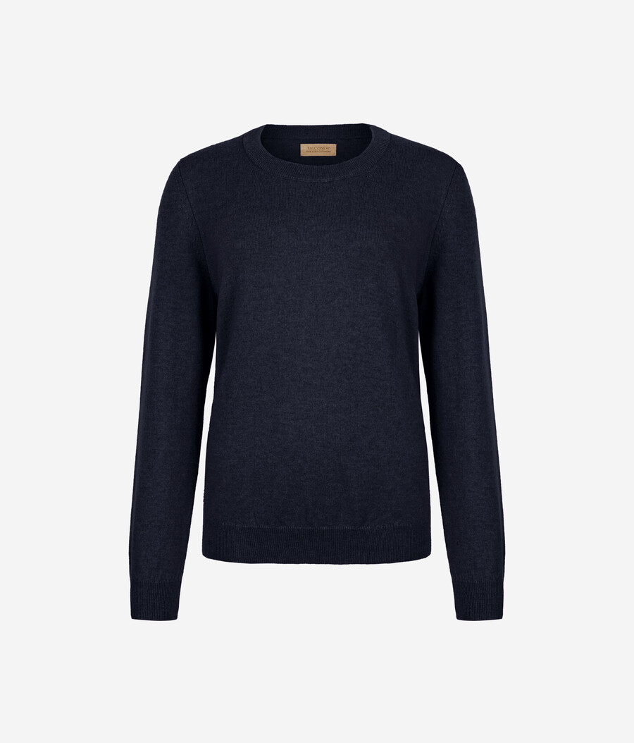 langärmeliger ultraweicher kaschmirpullover mit rundhalsausschnitt