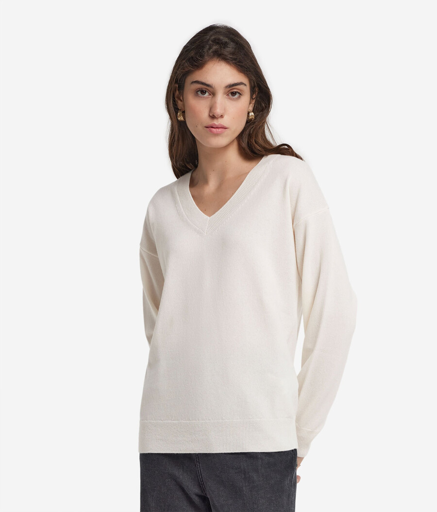 ultraweicher kaschmirpullover mit v-ausschnitt