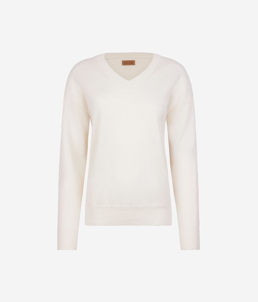 ultraweicher kaschmirpullover mit v-ausschnitt
