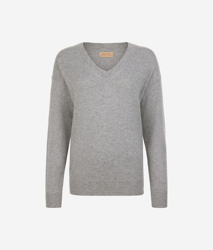 ultraweicher kaschmirpullover mit v-ausschnitt