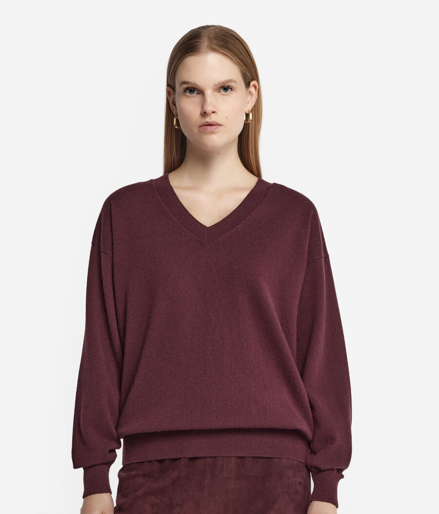 ultraweicher kaschmirpullover mit v-ausschnitt