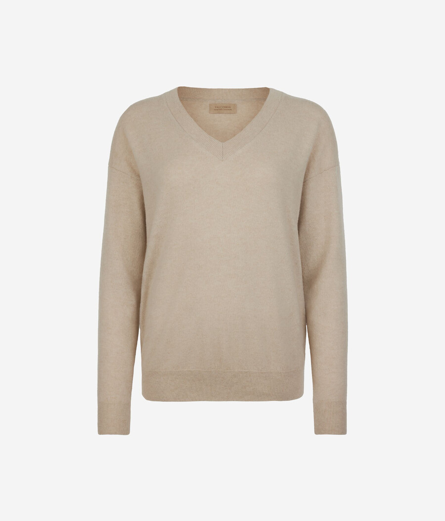 ultraweicher kaschmirpullover mit v-ausschnitt
