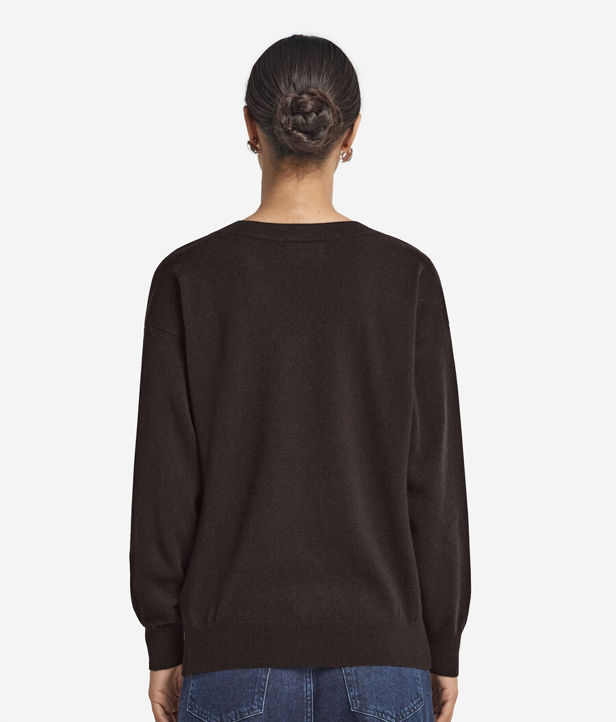 ultraweicher kaschmirpullover mit v-ausschnitt