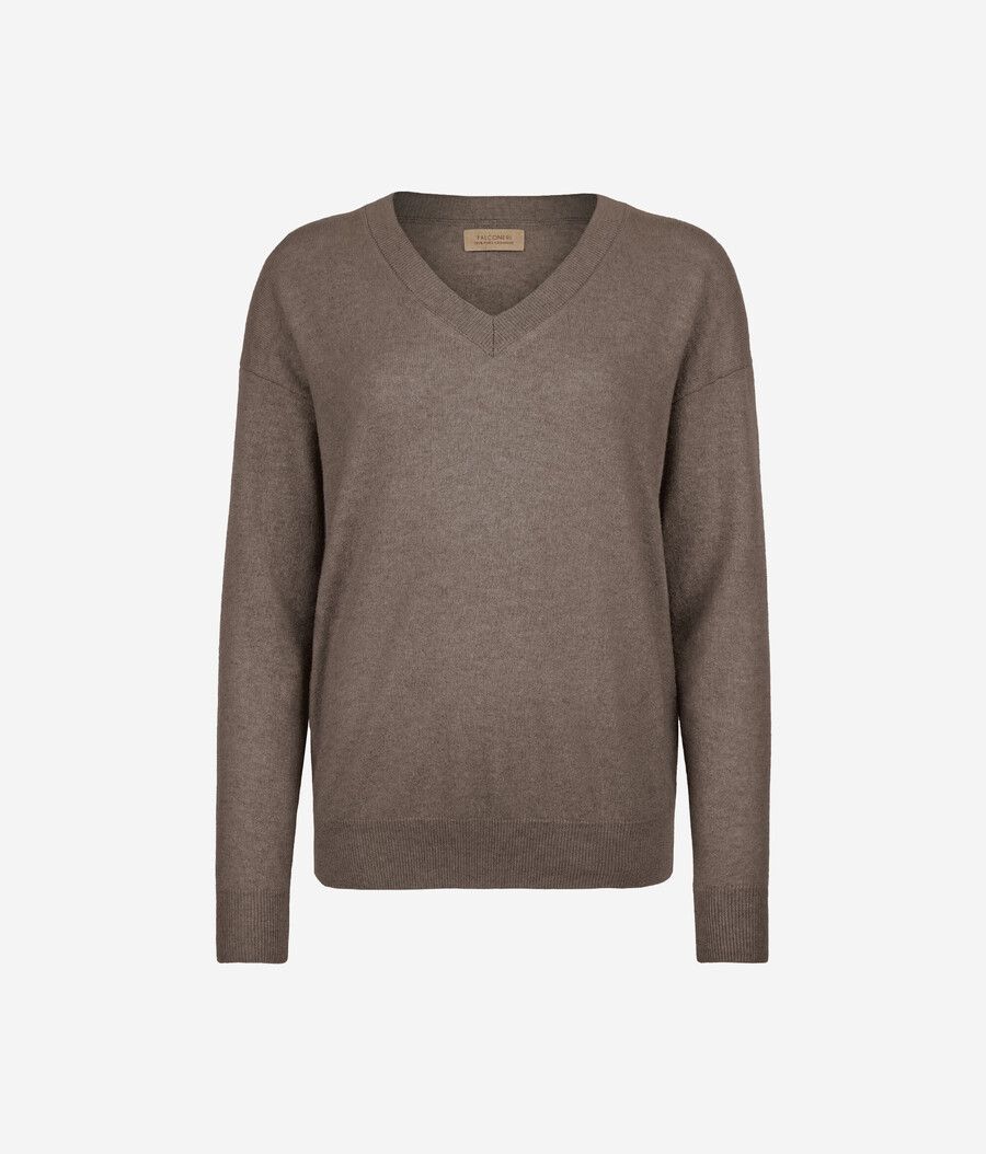 ultraweicher kaschmirpullover mit v-ausschnitt
