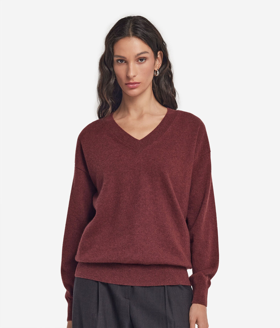 ultraweicher kaschmirpullover mit v-ausschnitt