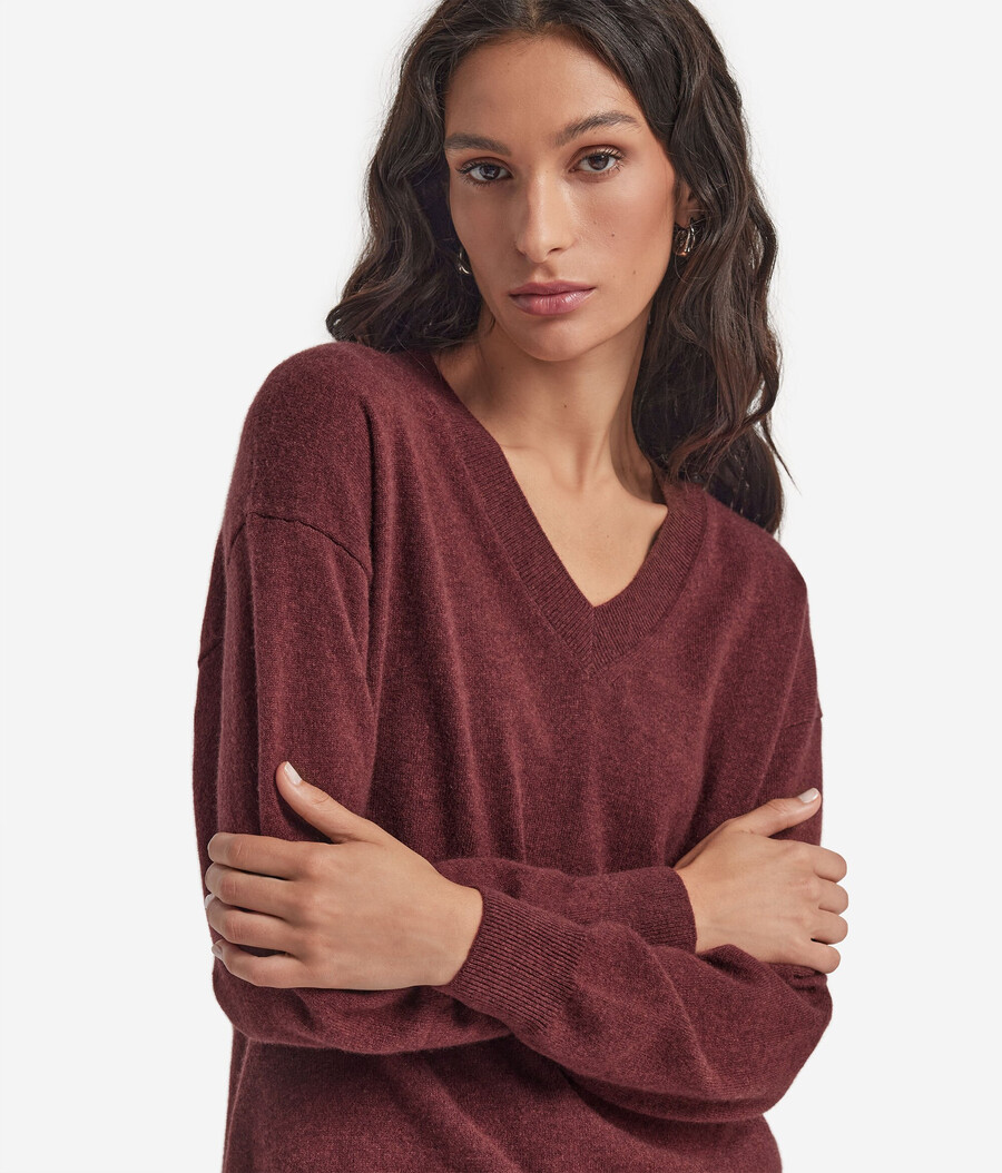 ultraweicher kaschmirpullover mit v-ausschnitt