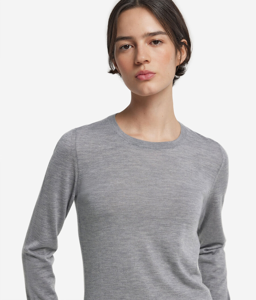 rundhals-pullover aus ultrafeinem kaschmir