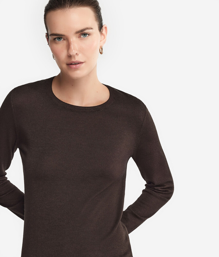 rundhals-pullover aus ultrafeinem kaschmir