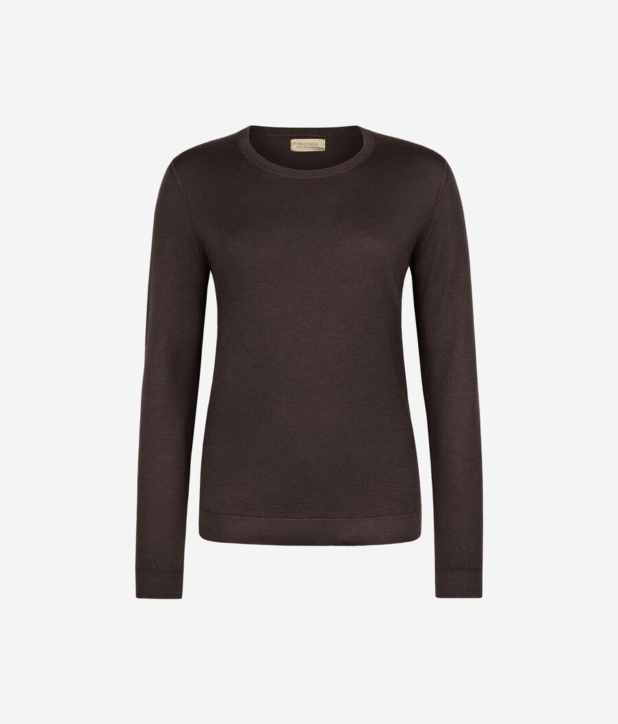 rundhals-pullover aus ultrafeinem kaschmir