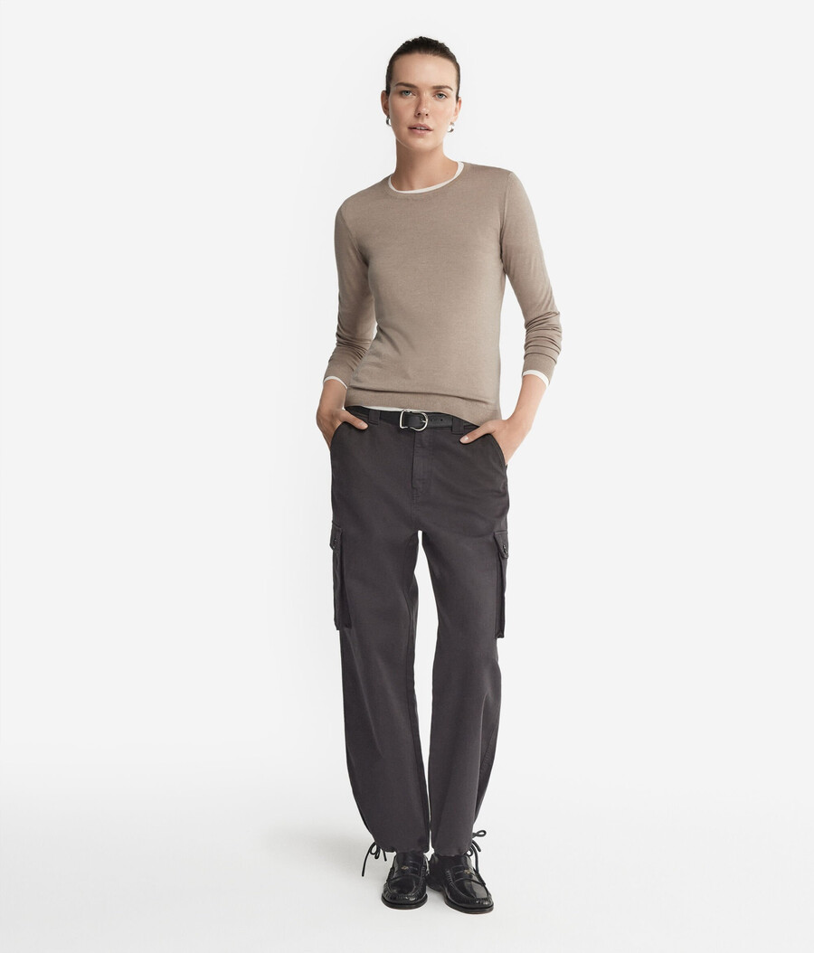 rundhals-pullover aus ultrafeinem kaschmir