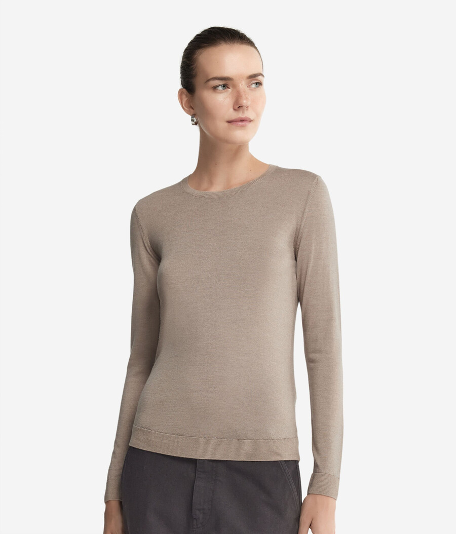rundhals-pullover aus ultrafeinem kaschmir
