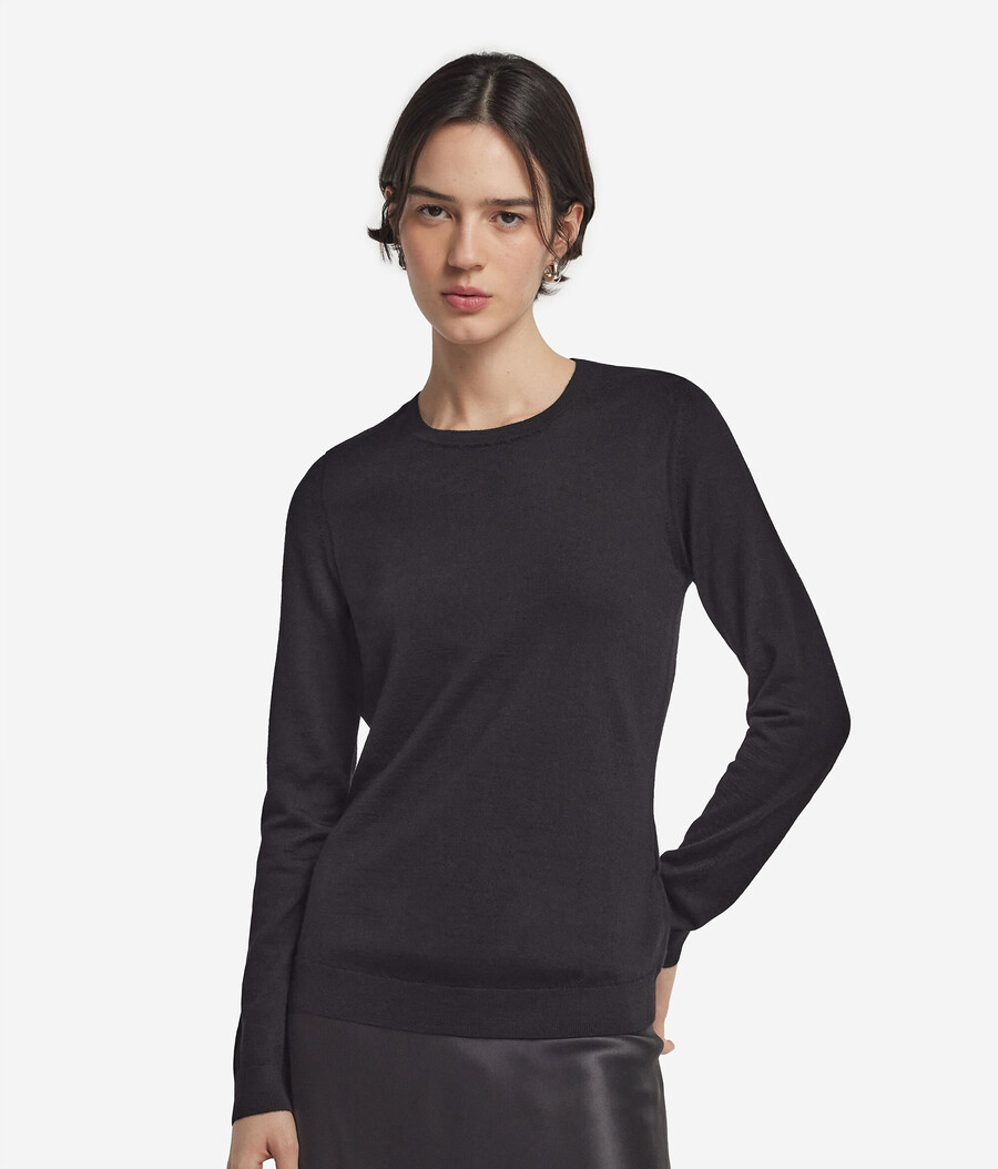 rundhals-pullover aus ultrafeinem kaschmir