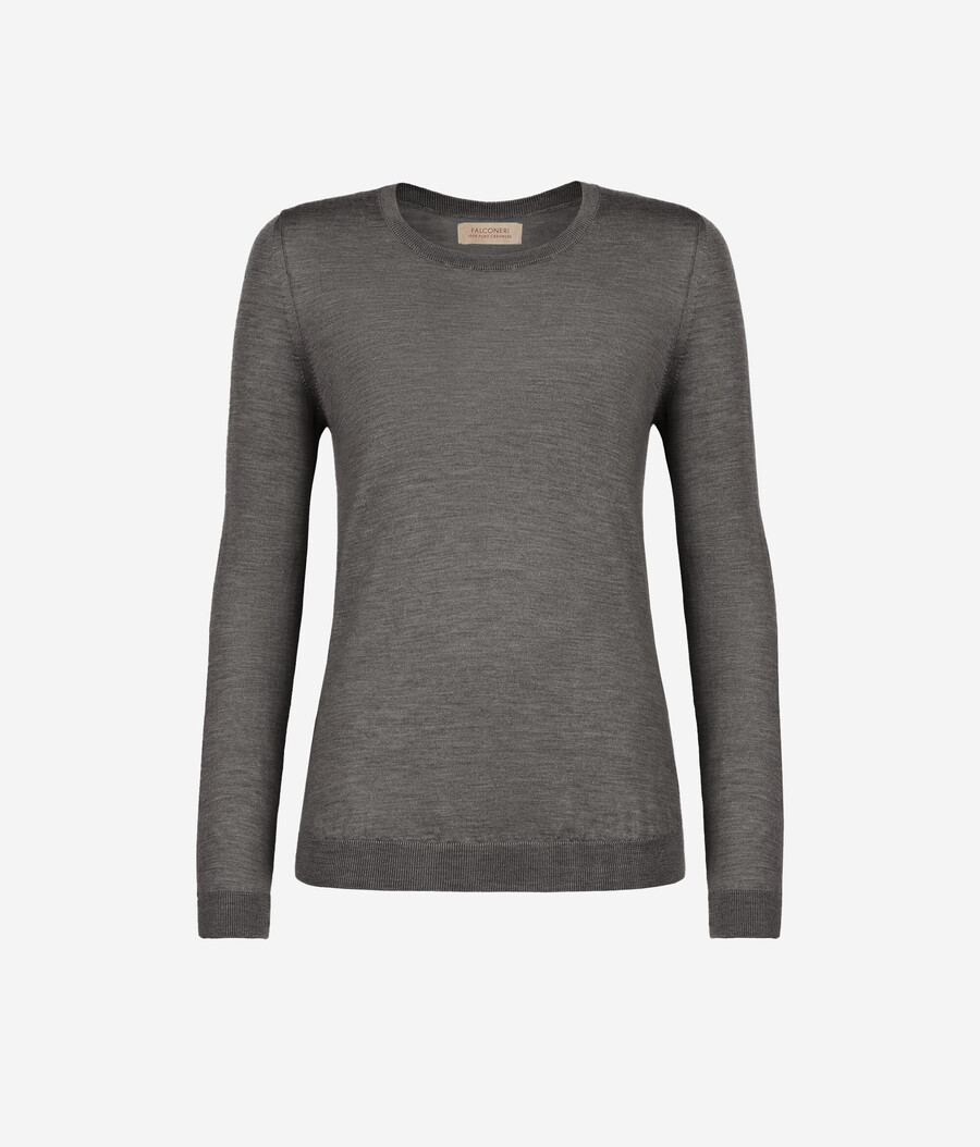 rundhals-pullover aus ultrafeinem kaschmir