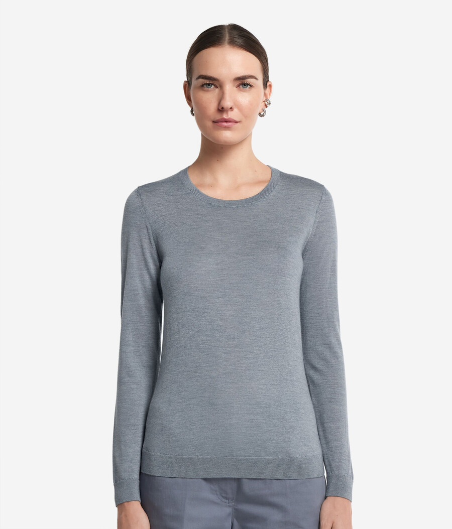 rundhals-pullover aus ultrafeinem kaschmir