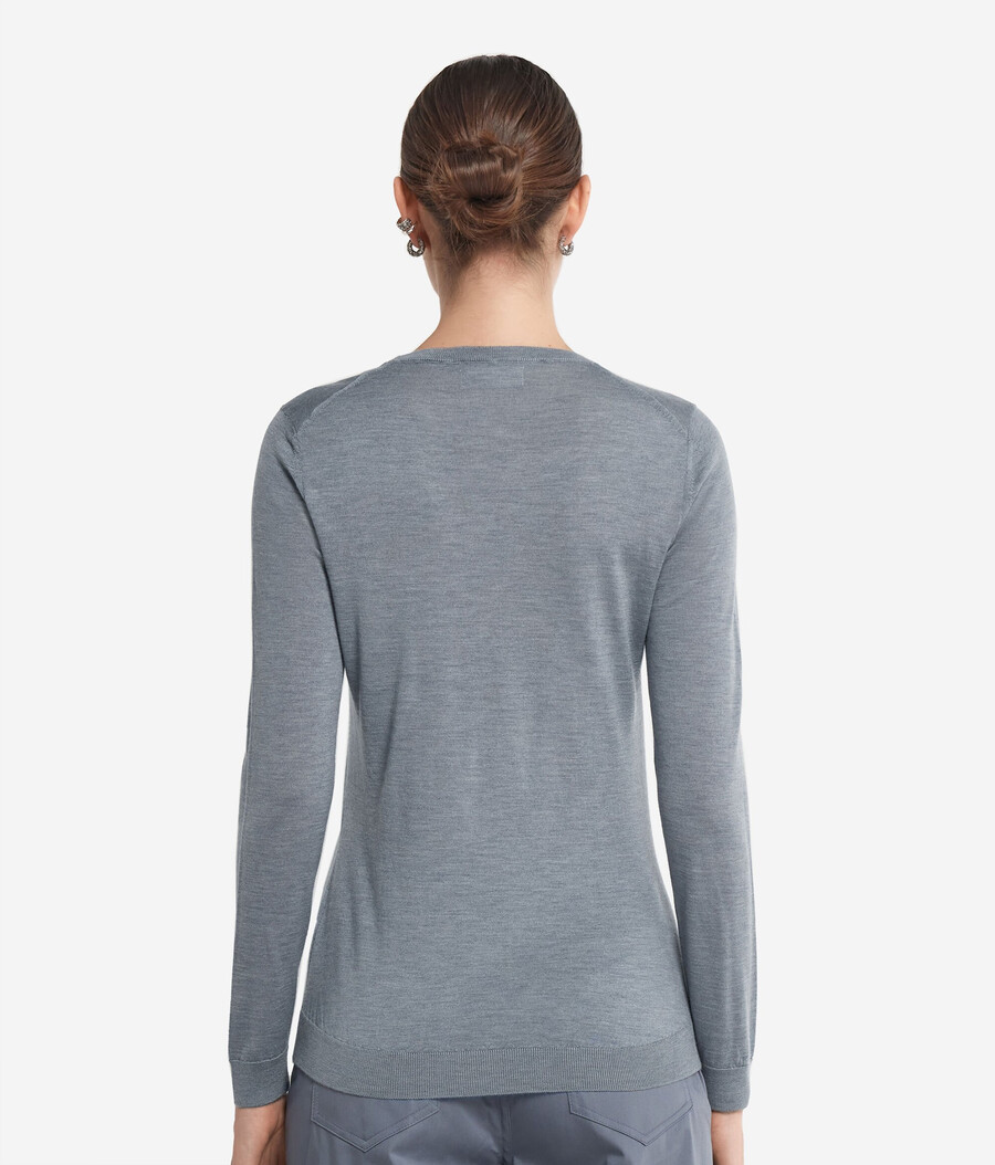rundhals-pullover aus ultrafeinem kaschmir