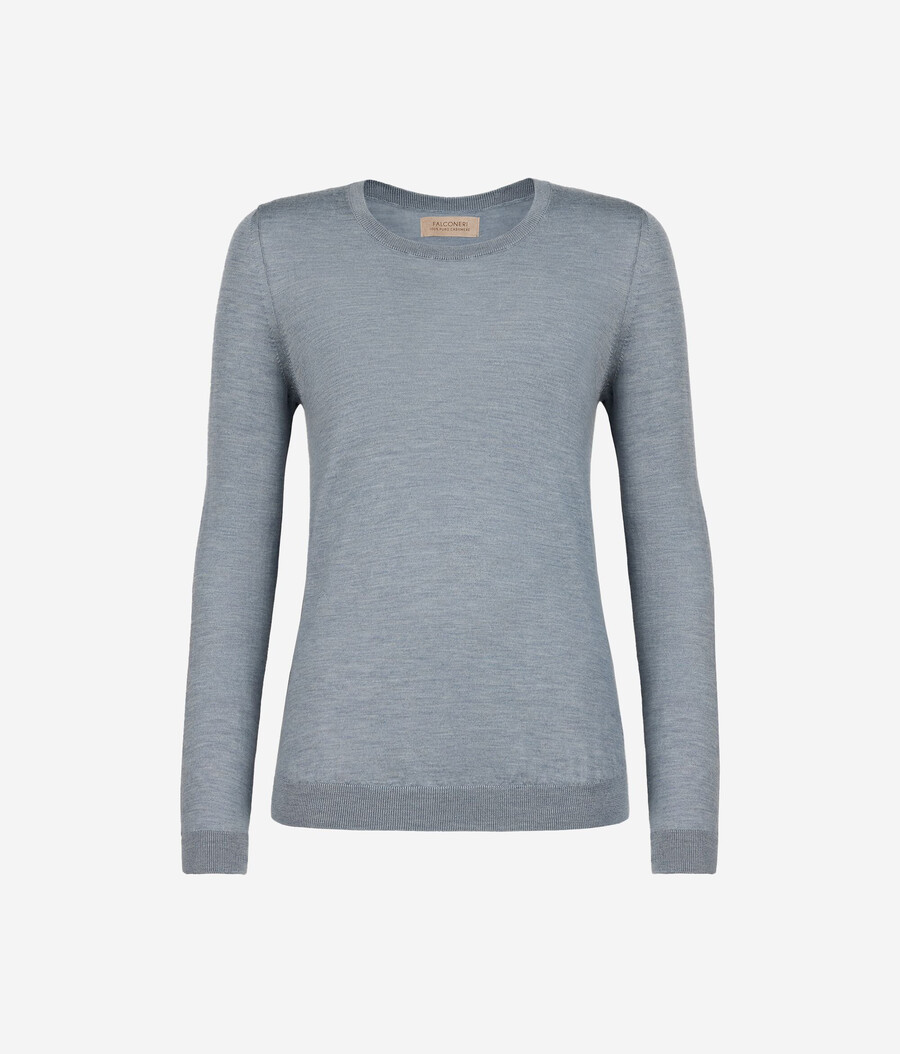 rundhals-pullover aus ultrafeinem kaschmir