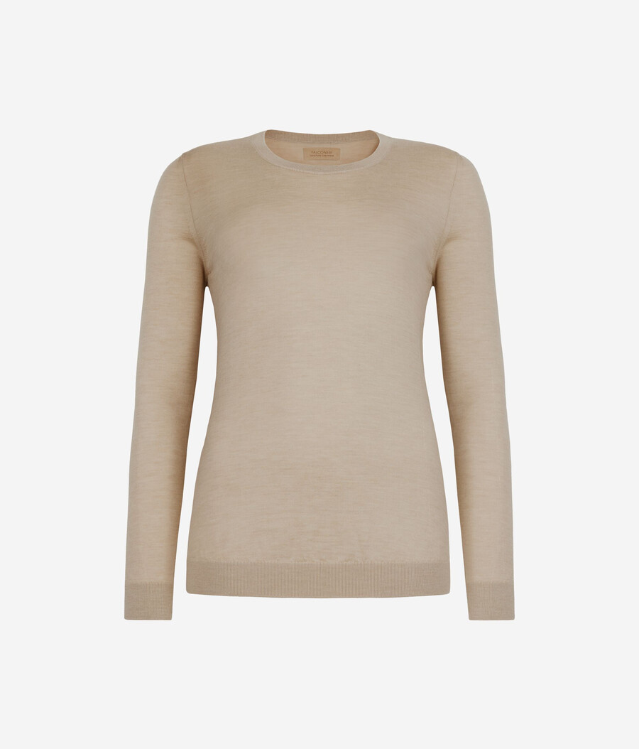 rundhals-pullover aus ultrafeinem kaschmir