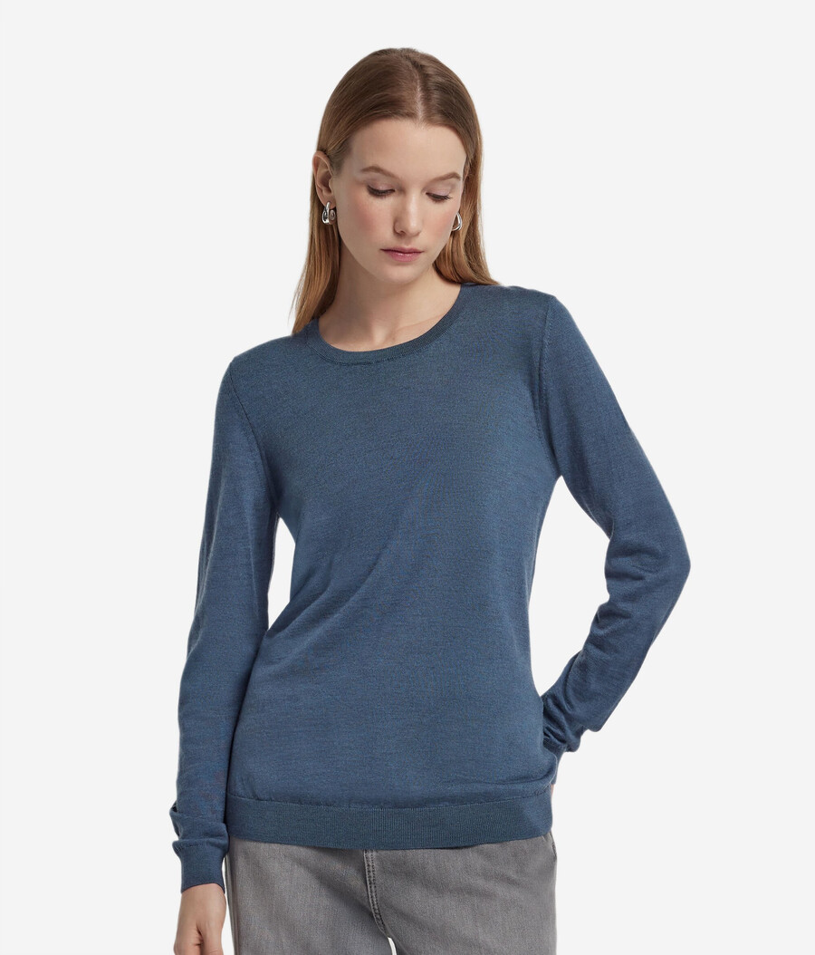 rundhals-pullover aus ultrafeinem kaschmir