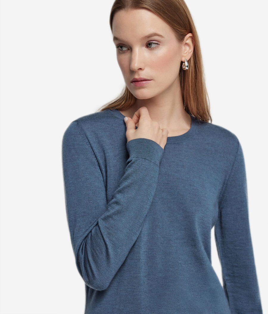 rundhals-pullover aus ultrafeinem kaschmir
