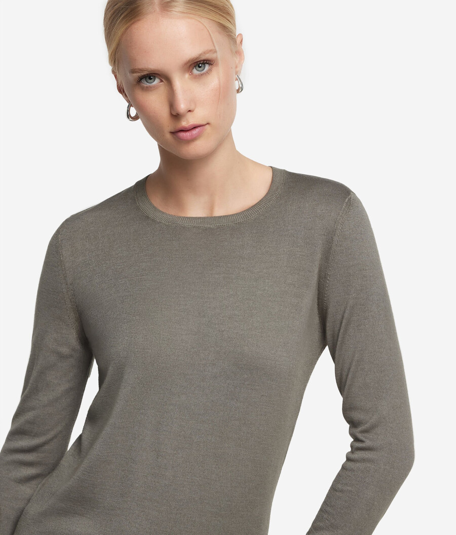 rundhals-pullover aus ultrafeinem kaschmir