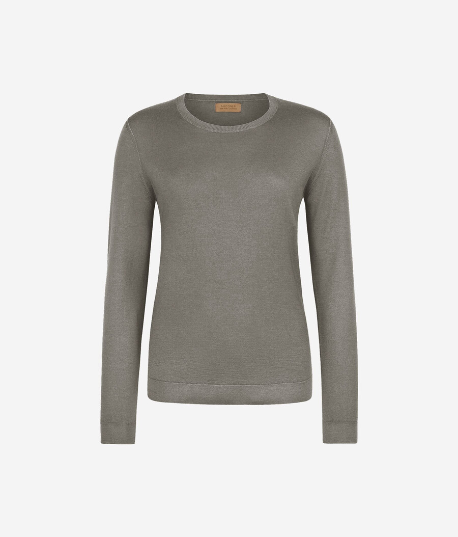 rundhals-pullover aus ultrafeinem kaschmir
