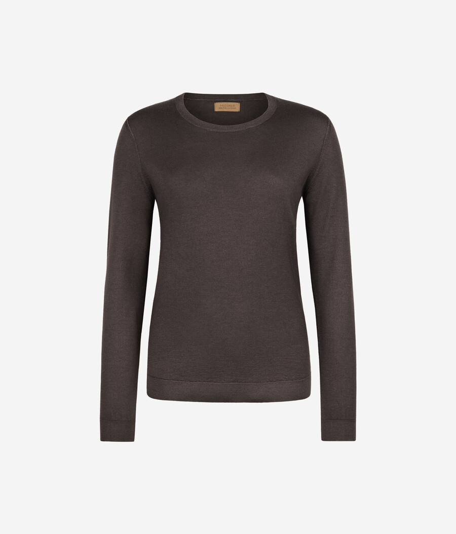 rundhals-pullover aus ultrafeinem kaschmir